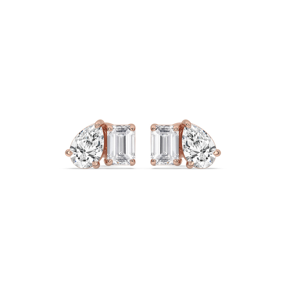Pear & Emerald Stud Earrings