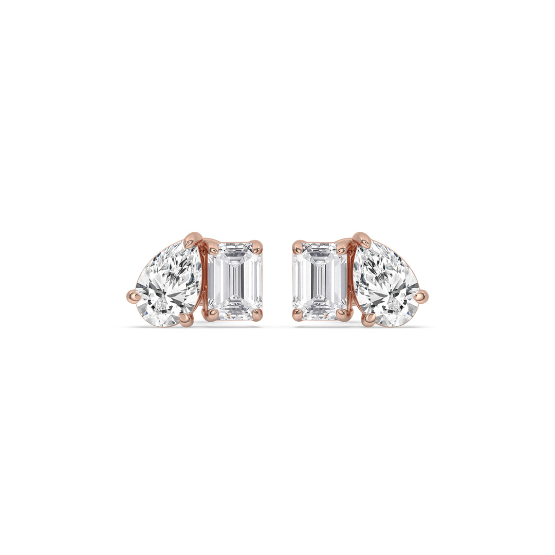 Pear & Emerald Stud Earrings