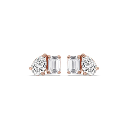 Pear & Emerald Stud Earrings
