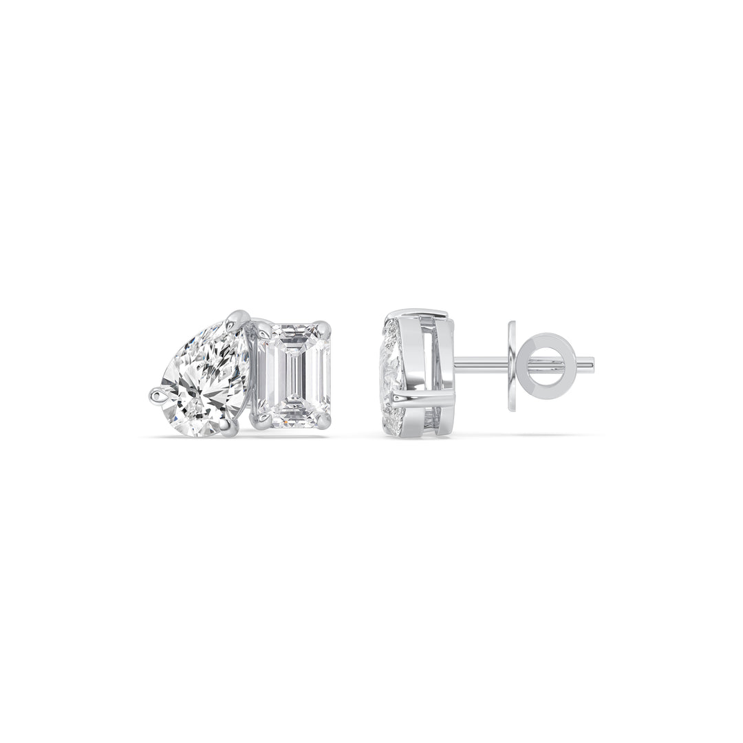 Pear & Emerald Stud Earrings