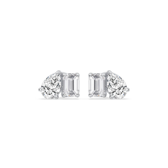 Pear & Emerald Stud Earrings