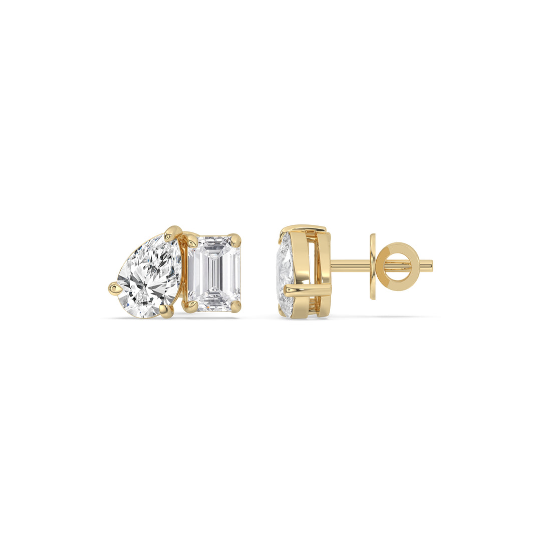 Pear & Emerald Stud Earrings