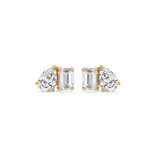 Pear & Emerald Stud Earrings