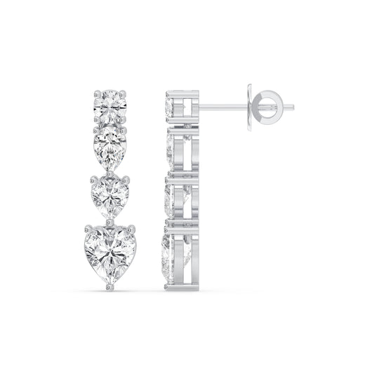 Graduated Heart & Round Drop Earrings