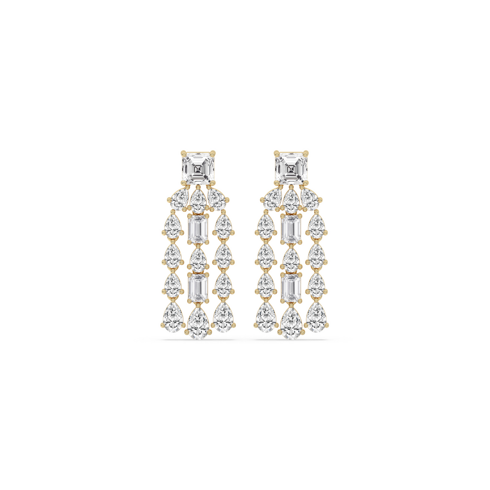 Mixed Shape Chandelier Earrings