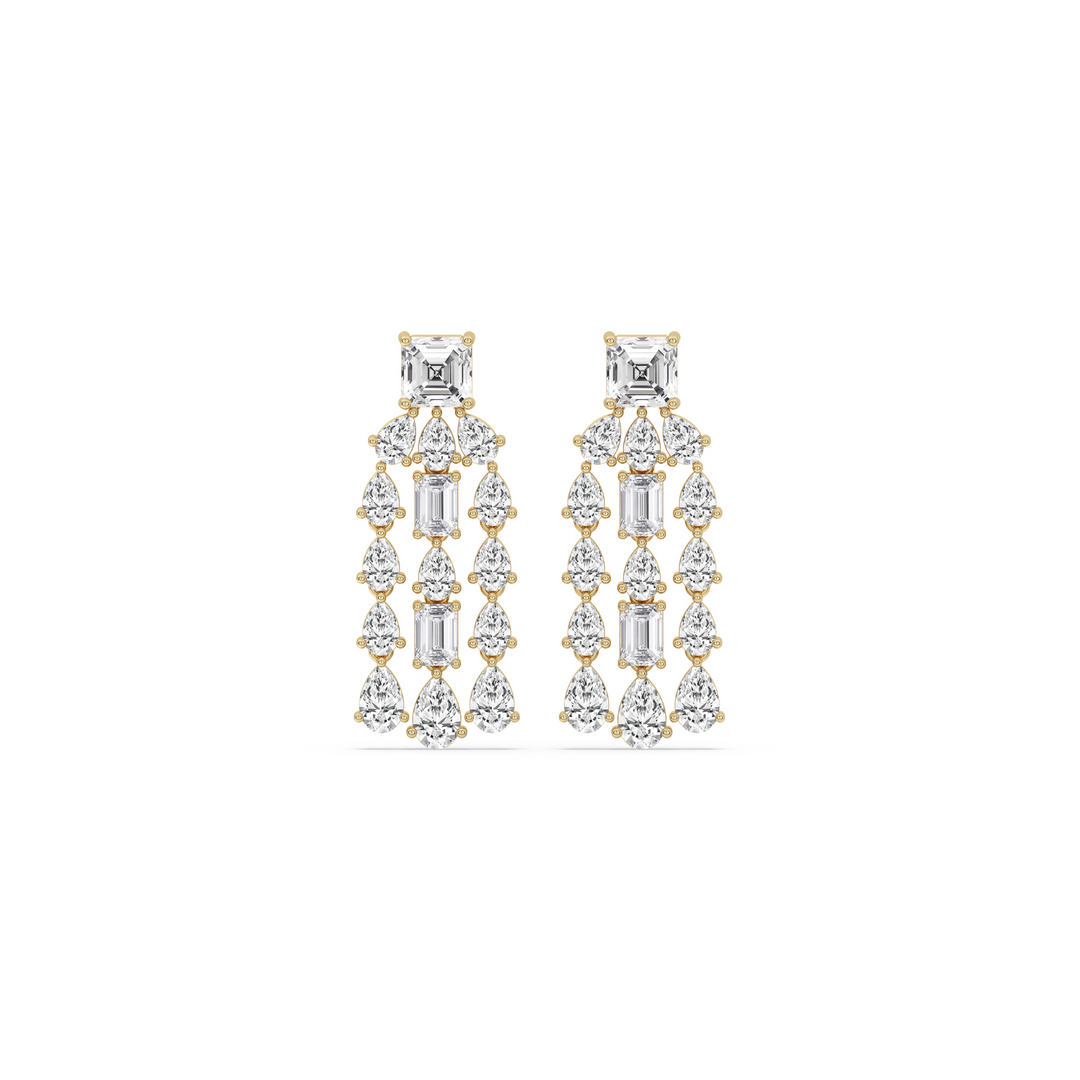 Mixed Shape Chandelier Earrings
