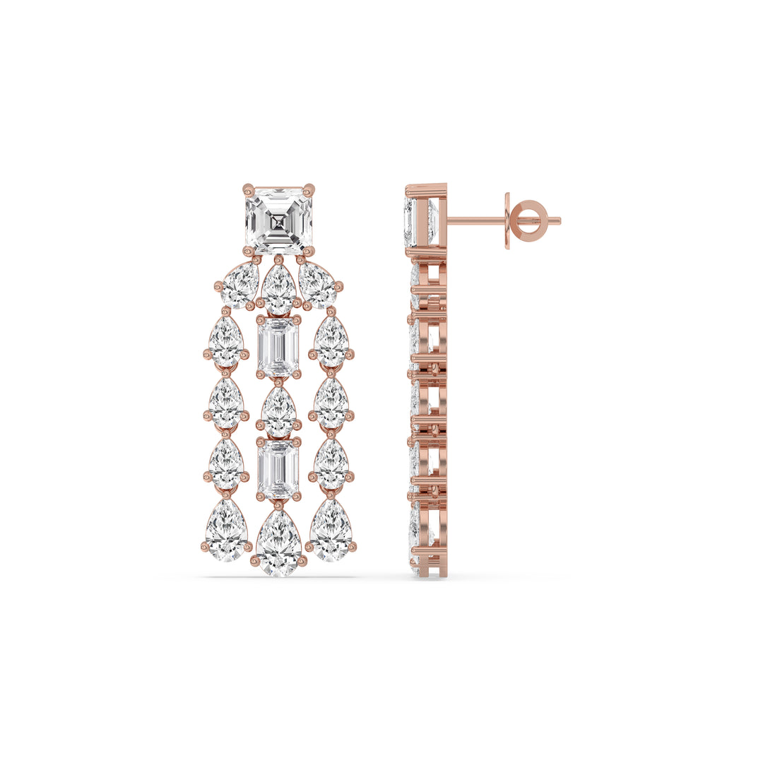 Mixed Shape Chandelier Earrings
