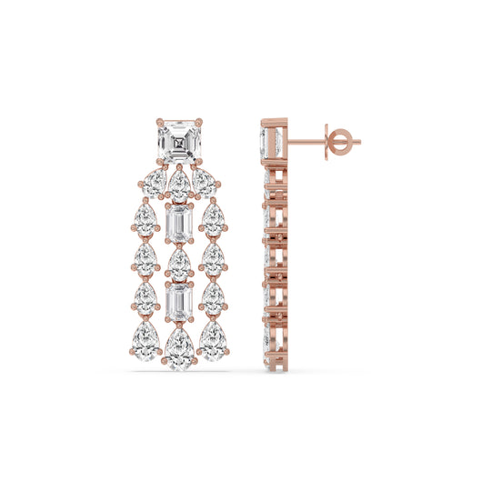 Mixed Shape Chandelier Earrings