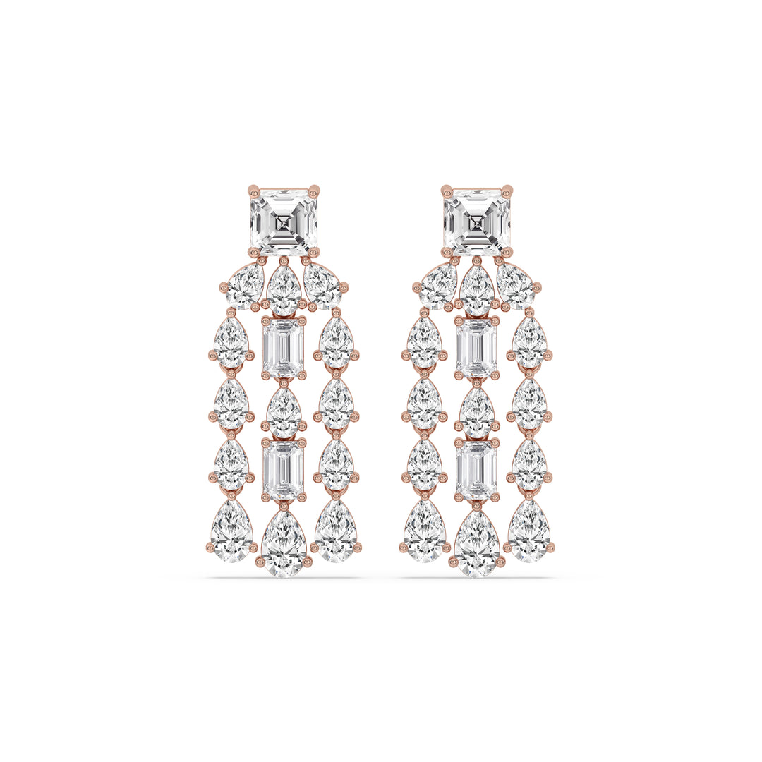 Mixed Shape Chandelier Earrings