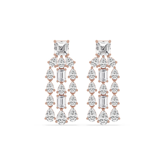 Mixed Shape Chandelier Earrings