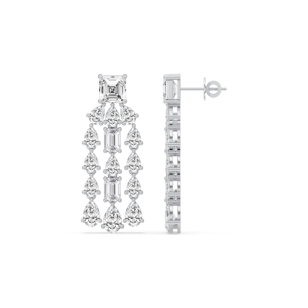 Mixed Shape Chandelier Earrings