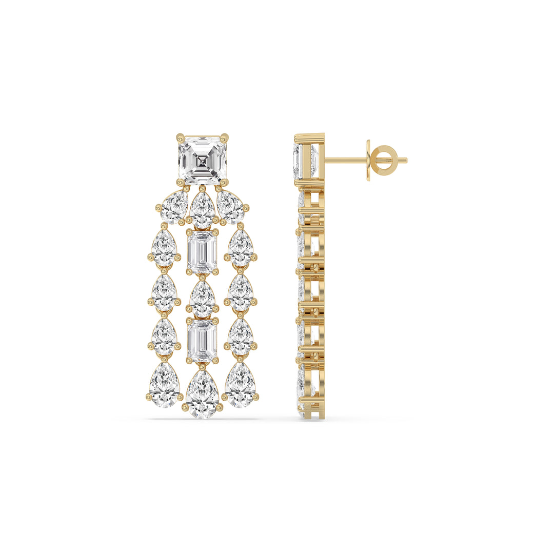 Mixed Shape Chandelier Earrings