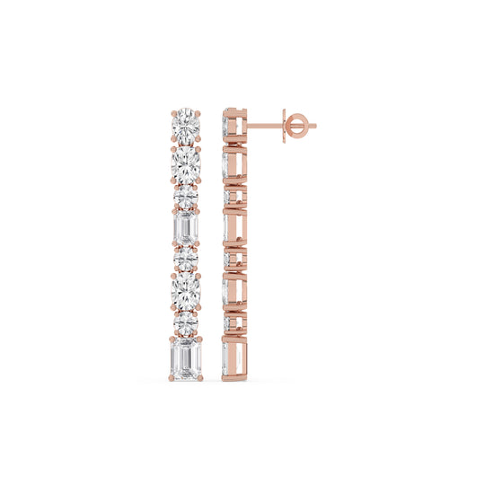 Mixed Shape Linear Drop Earrings