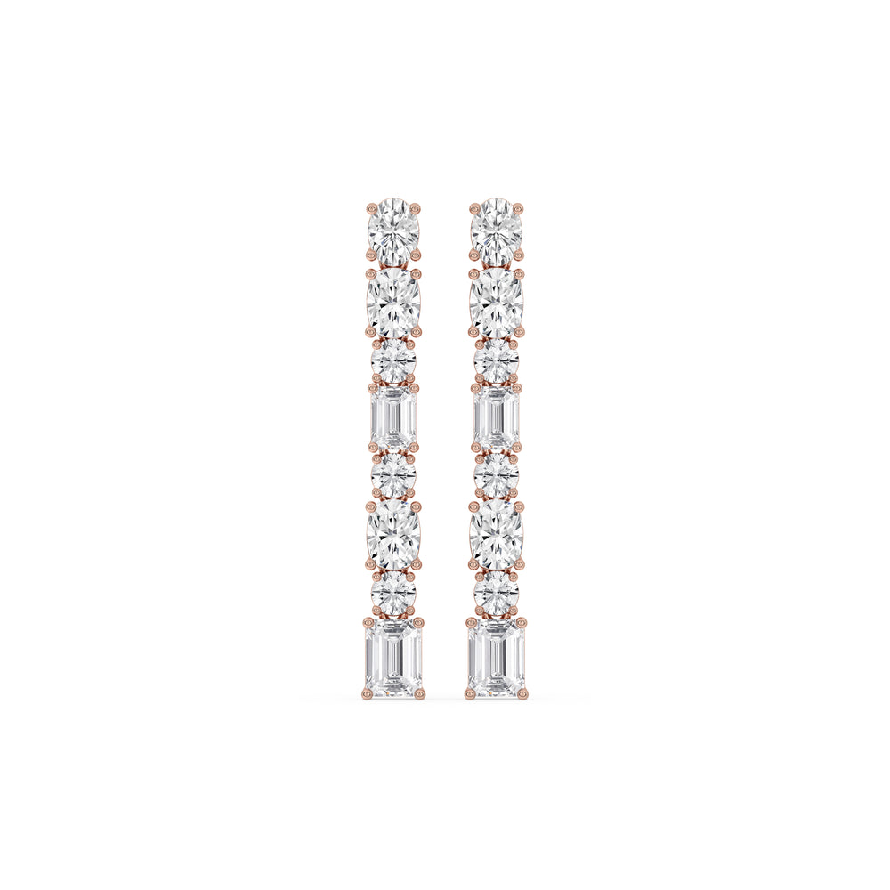 Mixed Shape Linear Drop Earrings