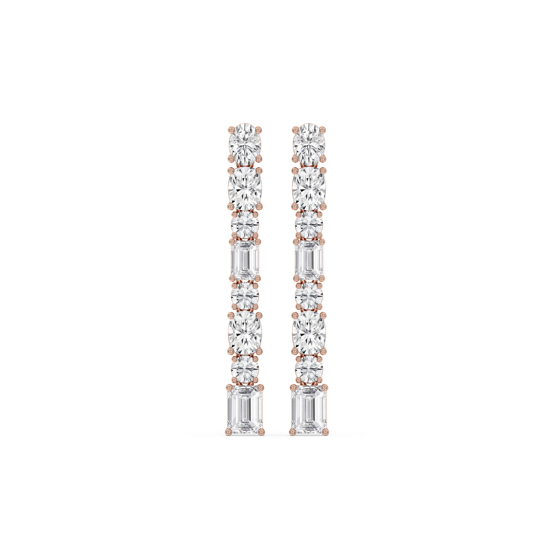 Mixed Shape Linear Drop Earrings