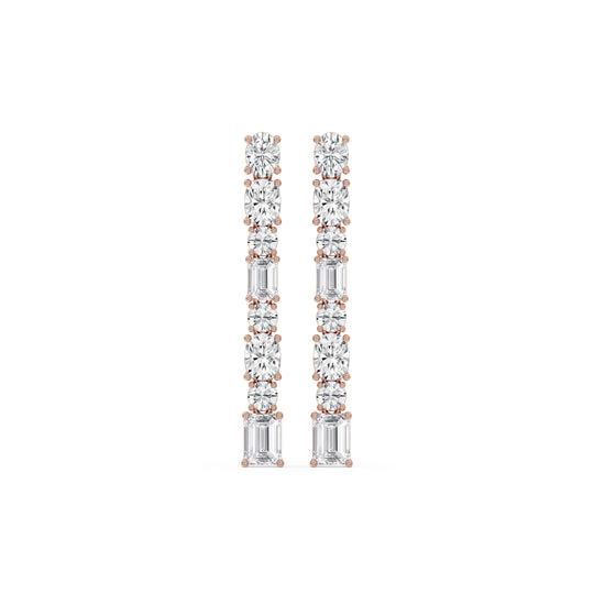 Mixed Shape Linear Drop Earrings