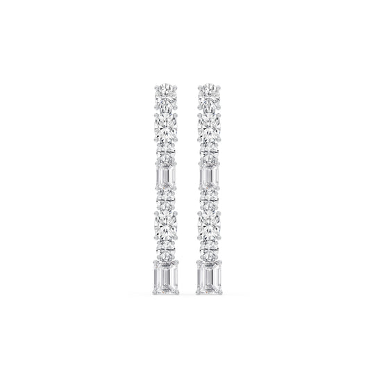 Mixed Shape Linear Drop Earrings
