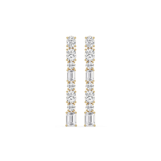 Mixed Shape Linear Drop Earrings