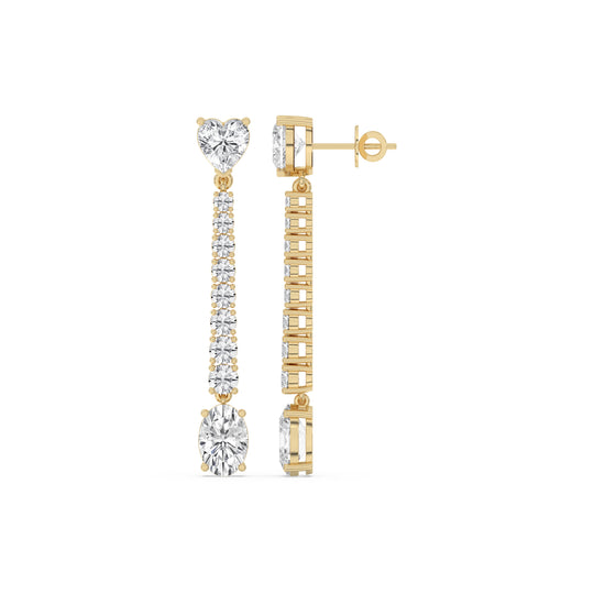 Heart & Oval Drop Earrings