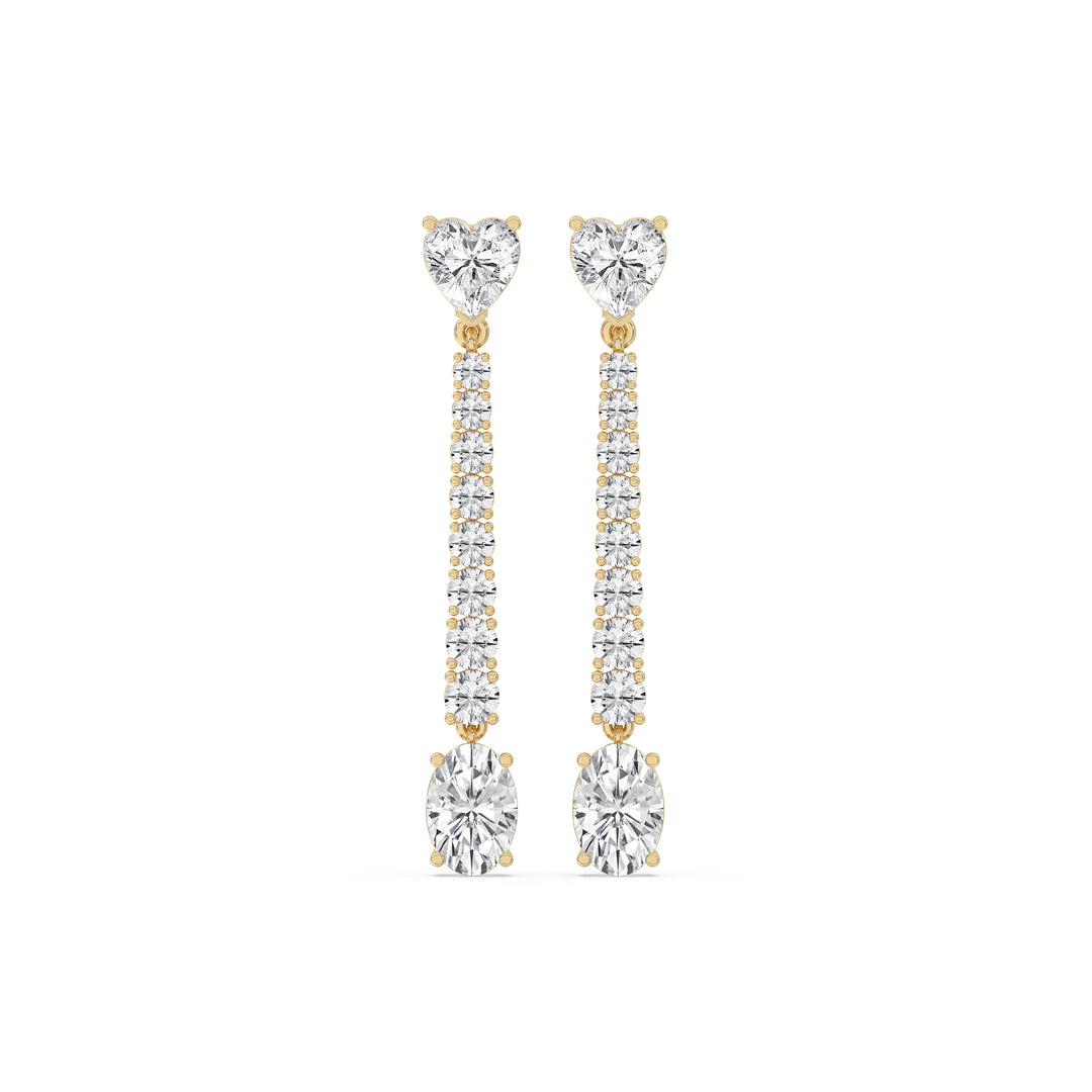 Heart & Oval Drop Earrings