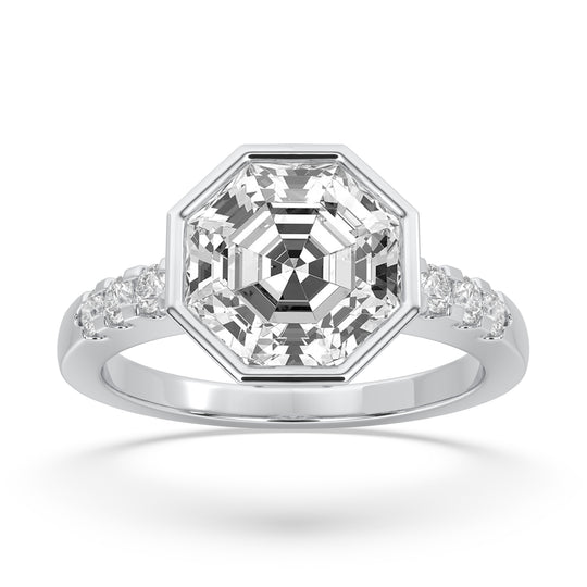 Octagonal Bezel Engagement Ring