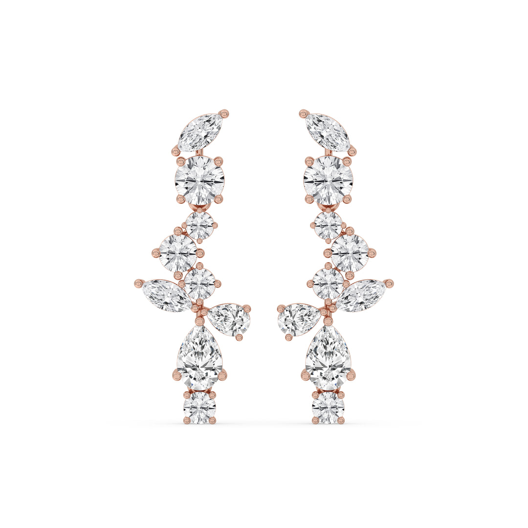 Fancy Shape Cascade Earrings