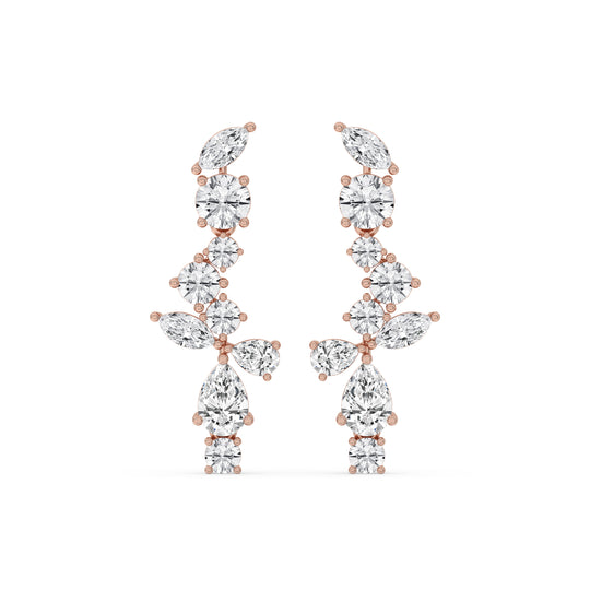 Fancy Shape Cascade Earrings
