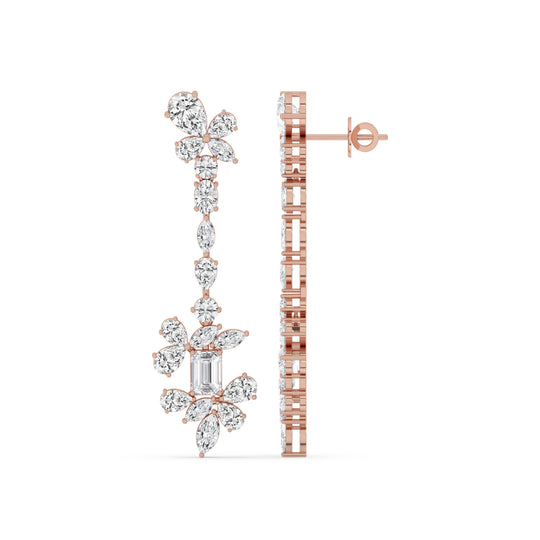 Mixed Fancy Floral Drop Earrings