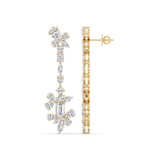 Mixed Fancy Floral Drop Earrings