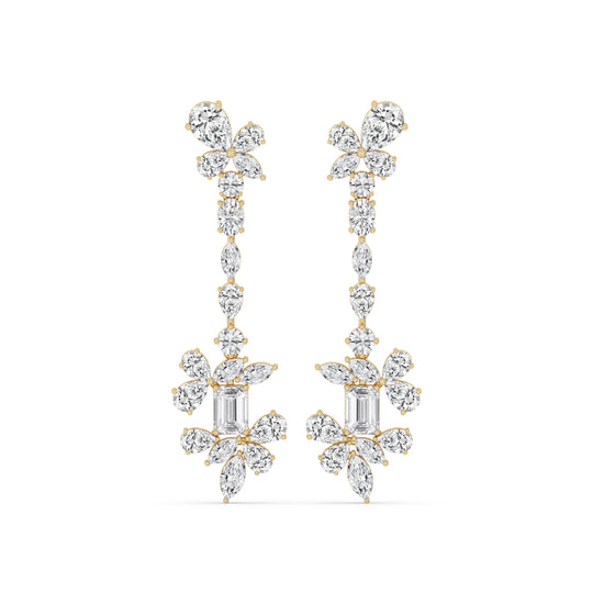 Mixed Fancy Floral Drop Earrings