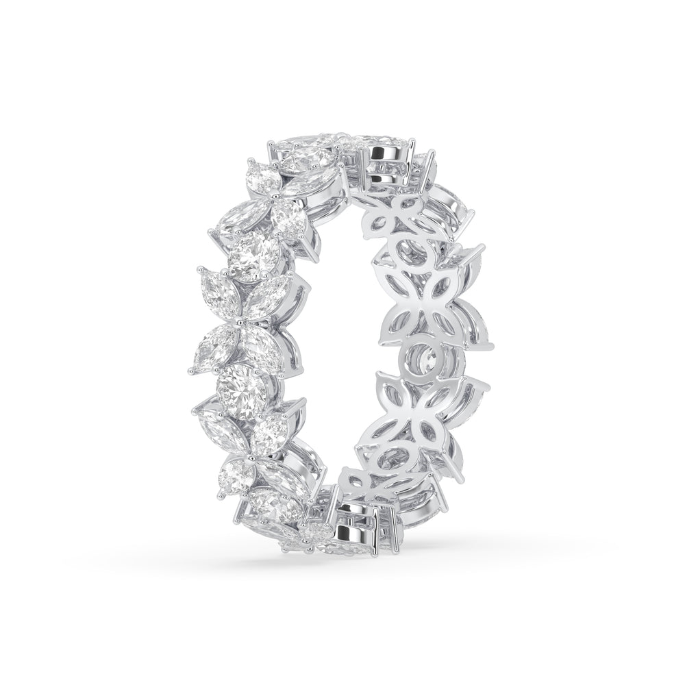 Marquise and Round Flower Eternity Band