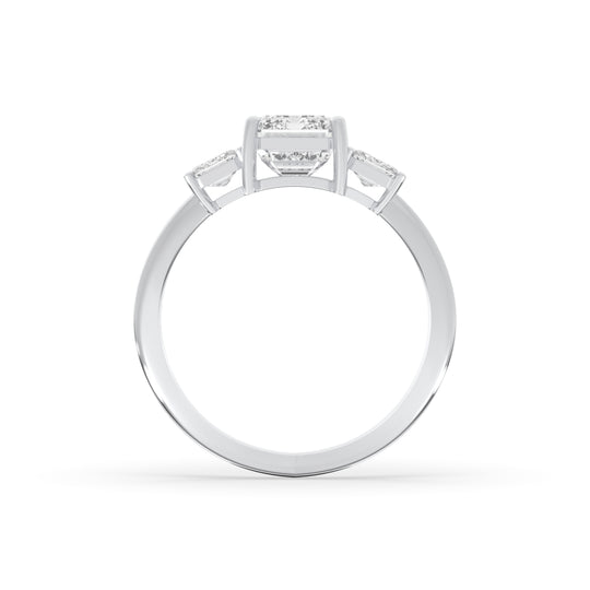 Emerald Cut Three Stone Engagement Ring