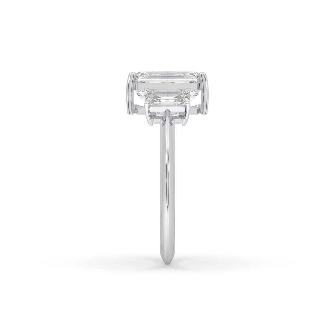 Emerald Cut Three Stone Engagement Ring