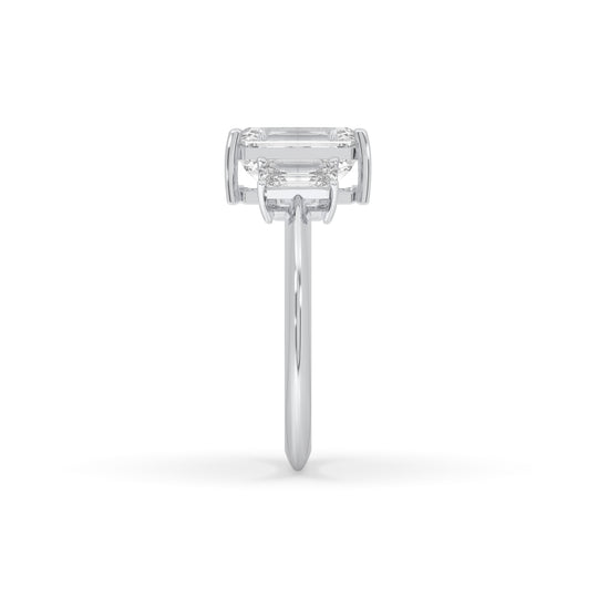 Emerald Cut Three Stone Engagement Ring