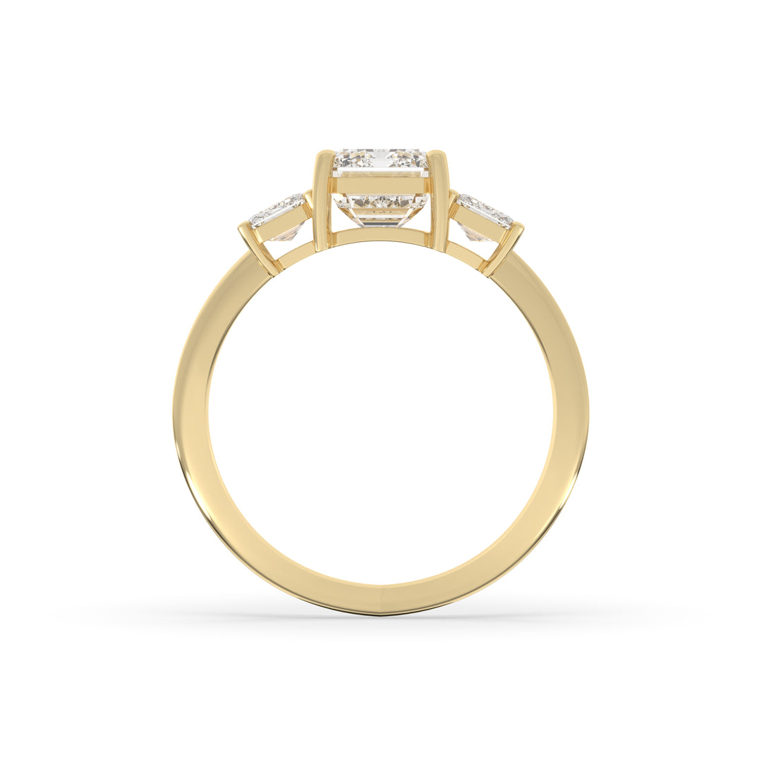 Emerald Cut Three Stone Engagement Ring