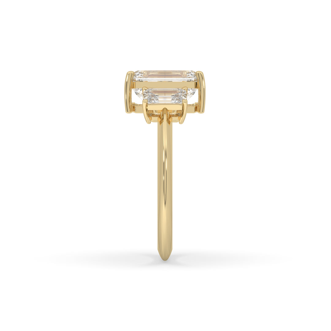 Emerald Cut Three Stone Engagement Ring