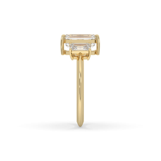 Emerald Cut Three Stone Engagement Ring