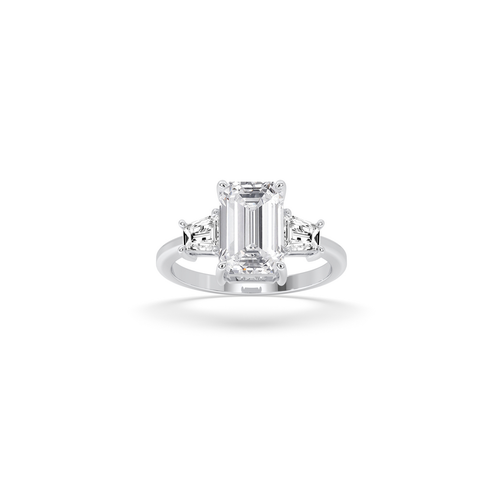 Emerald Diamond Engagement Ring