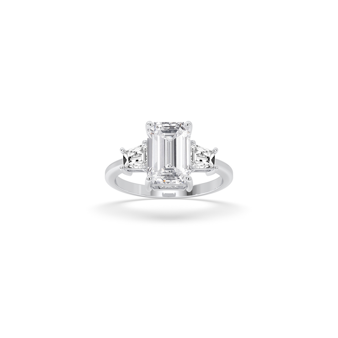 Emerald Diamond Engagement Ring
