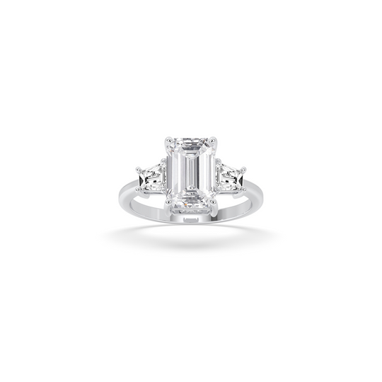 Emerald Diamond Engagement Ring