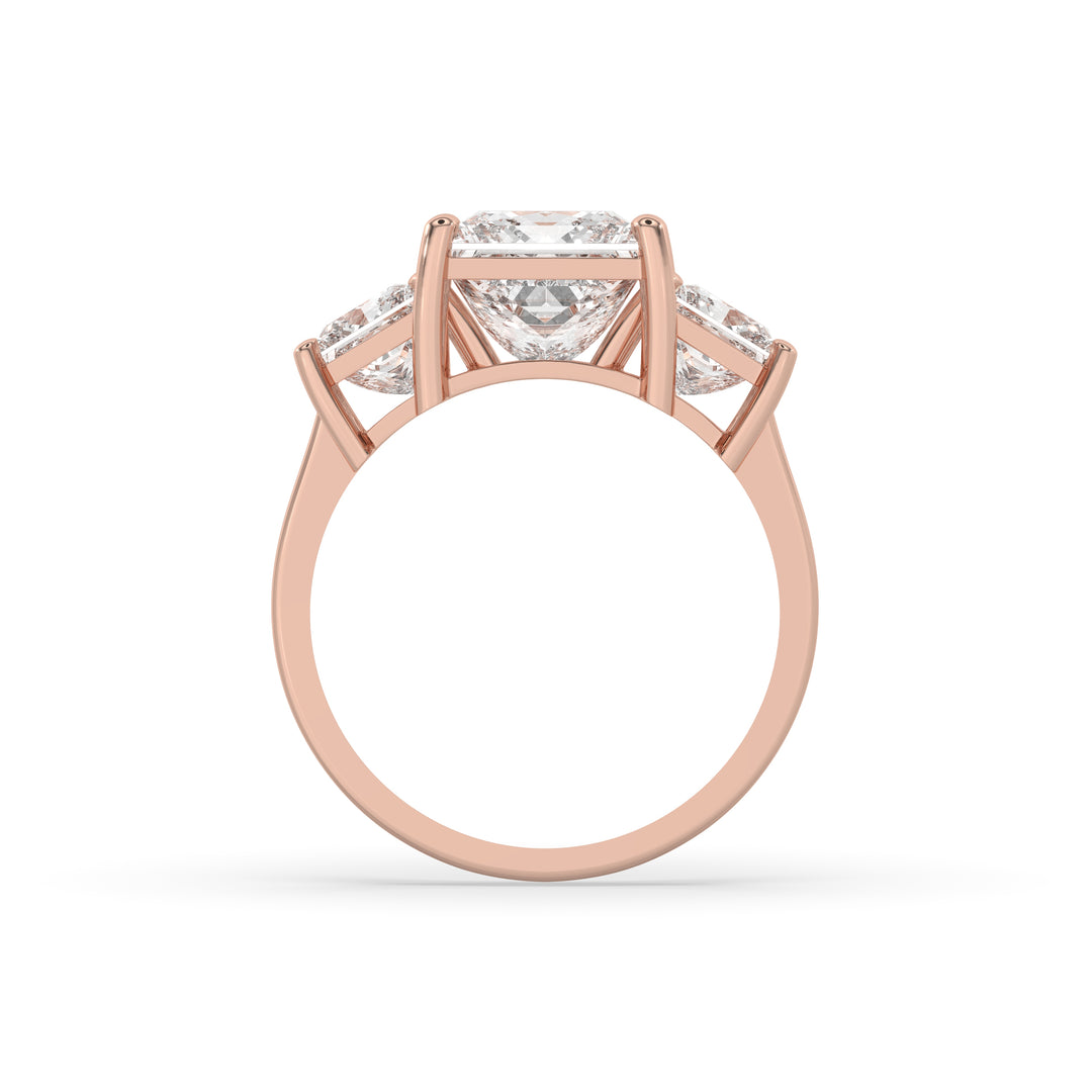 Three Stone Princess Engagement Ring