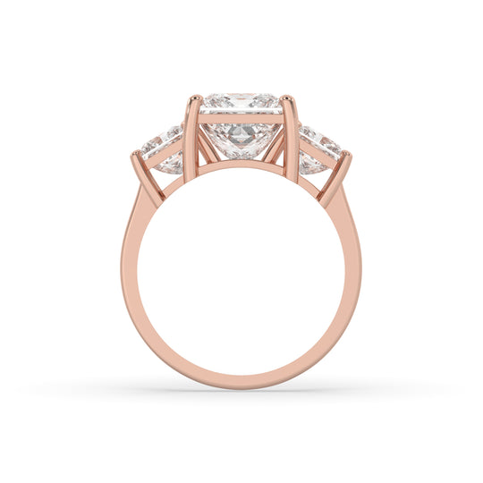 Three Stone Princess Engagement Ring