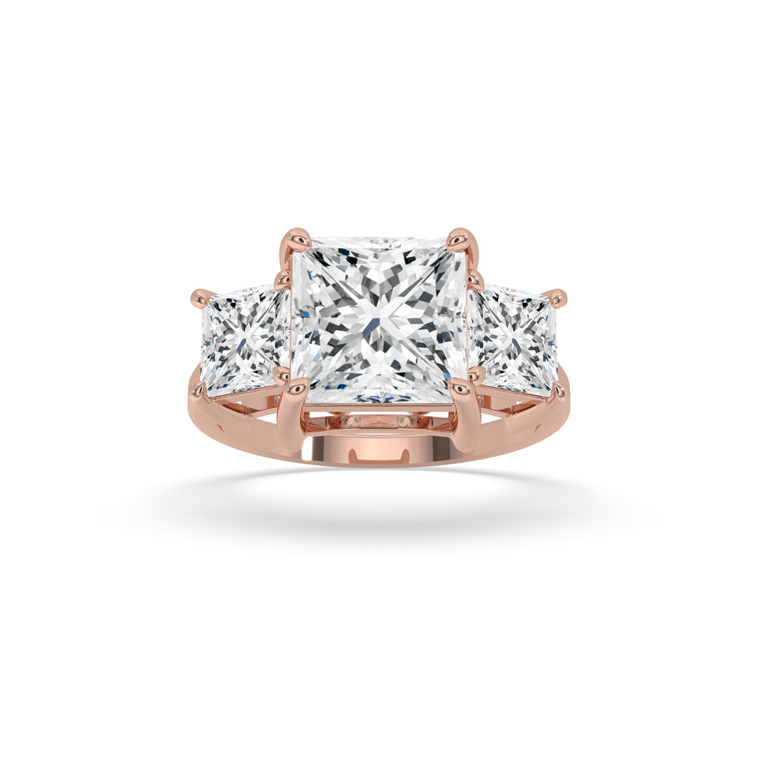 Three Stone Princess Engagement Ring