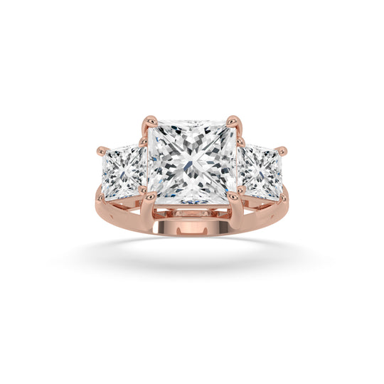 Three Stone Princess Engagement Ring