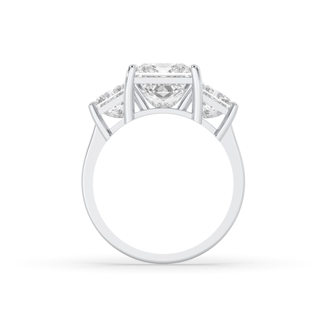 Three Stone Princess Engagement Ring