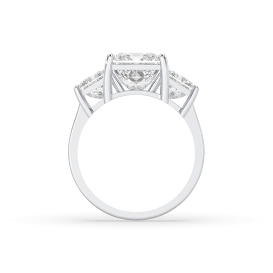 Three Stone Princess Engagement Ring