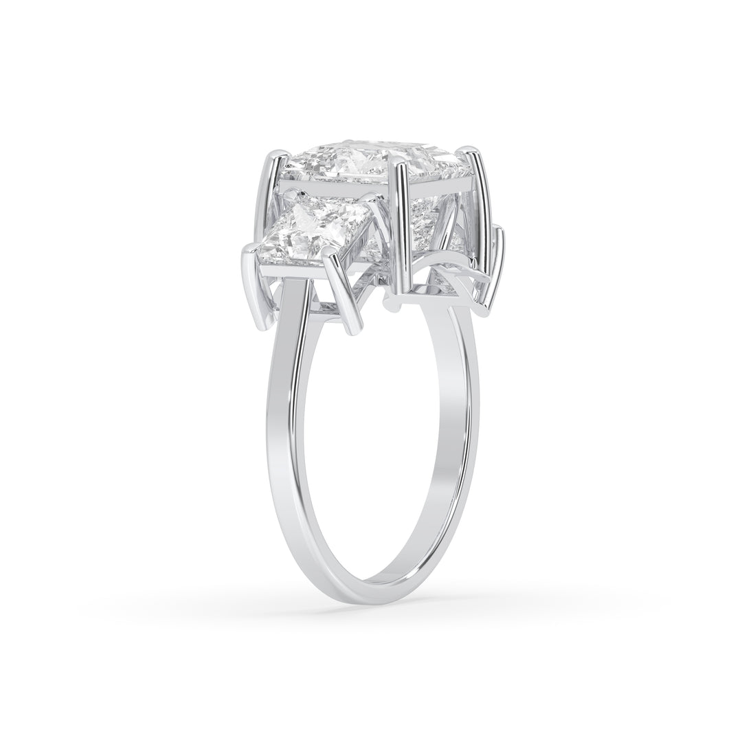 Three Stone Princess Engagement Ring