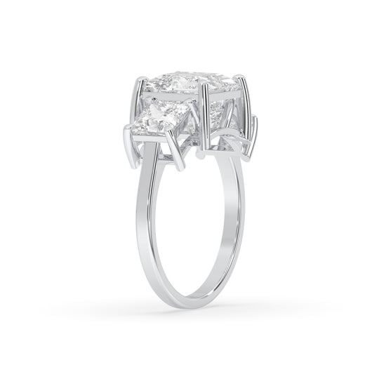 Three Stone Princess Engagement Ring