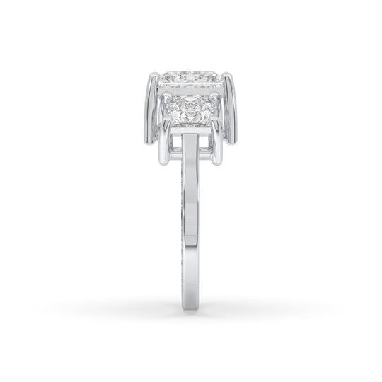 Three Stone Princess Engagement Ring