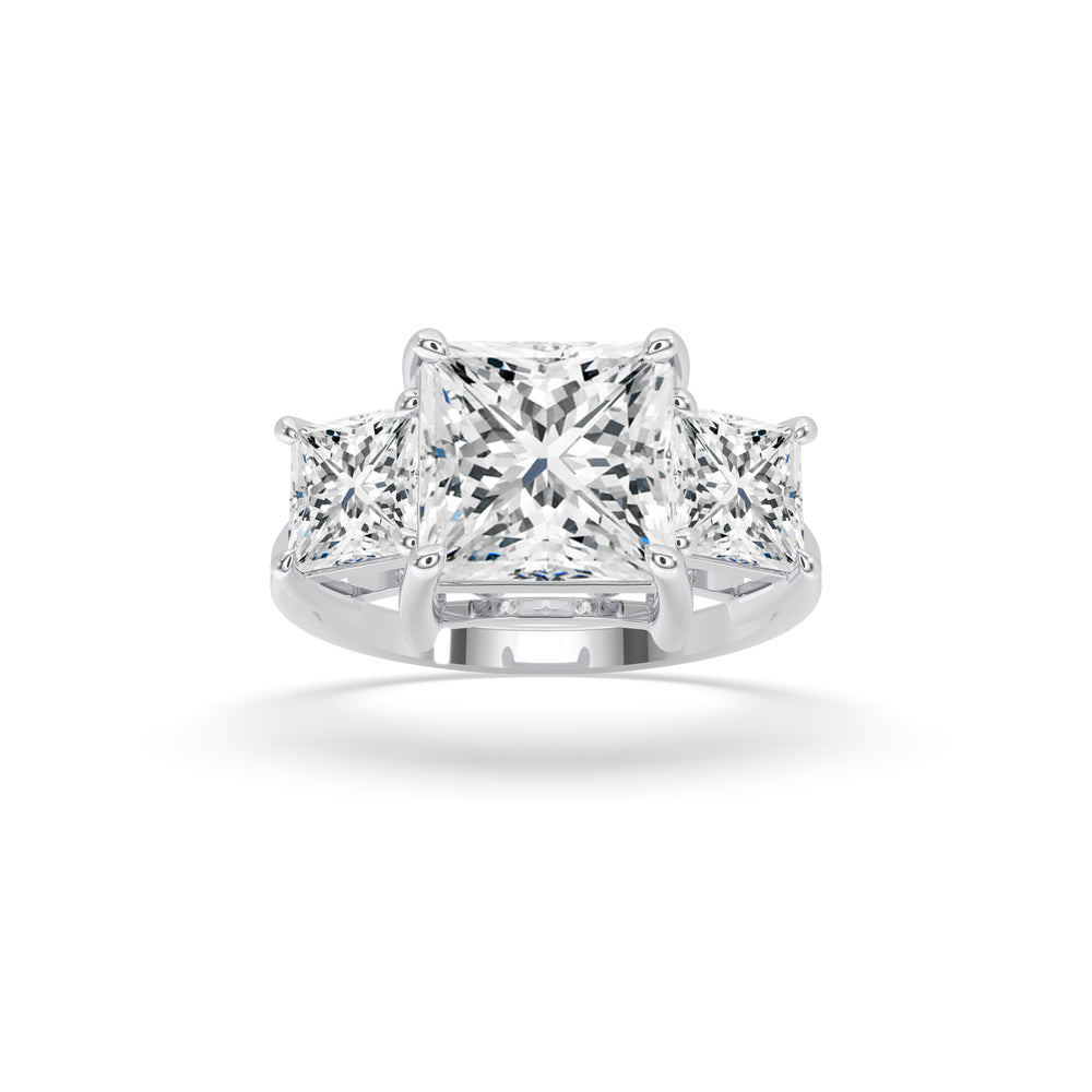 Three Stone Princess Engagement Ring